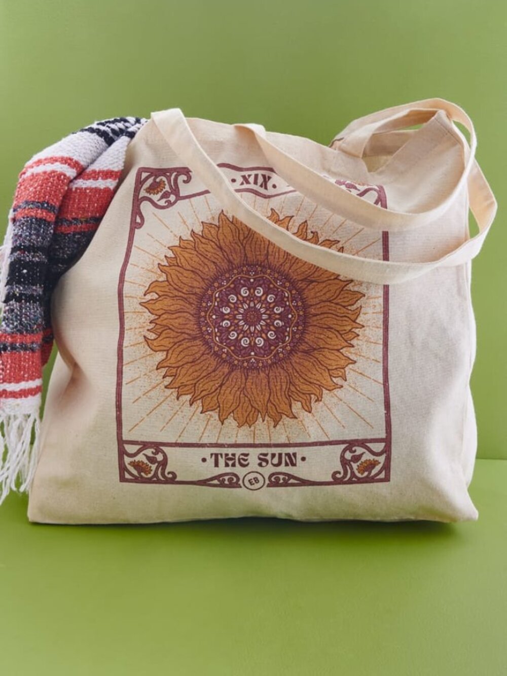 Earthbound Trading Company Sunflower Tarot Card Tote Bag